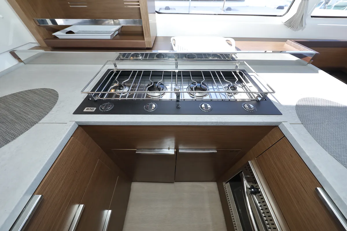 Galley of WHY NOT, a Lagoon 46 catamaran at Sukošan, Croatia