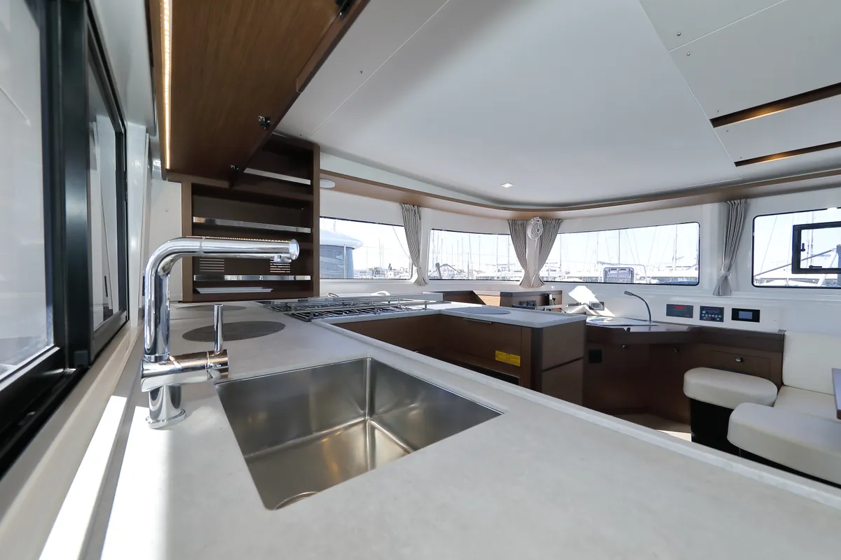 Galley of WHY NOT, a Lagoon 46 catamaran at Sukošan, Croatia