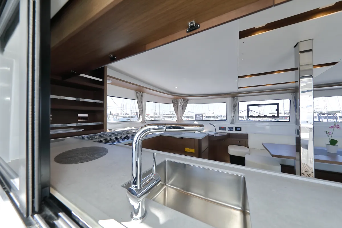 Galley of WHY NOT, a Lagoon 46 catamaran at Sukošan, Croatia
