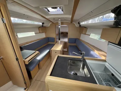 Galley of Kokozenn 2, a Jeanneau Sun Odyssey 349 sailboat at Saint-Cast-le-Guildo, France