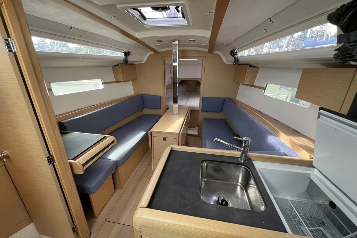 Galley of Kokozenn 2, a Jeanneau Sun Odyssey 349 sailboat at Saint-Cast-le-Guildo, France