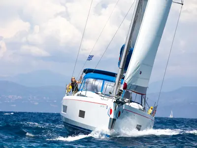 Exterior view of Beneteau Oceanis 46.1, a sailboat at Kontokali, Greece