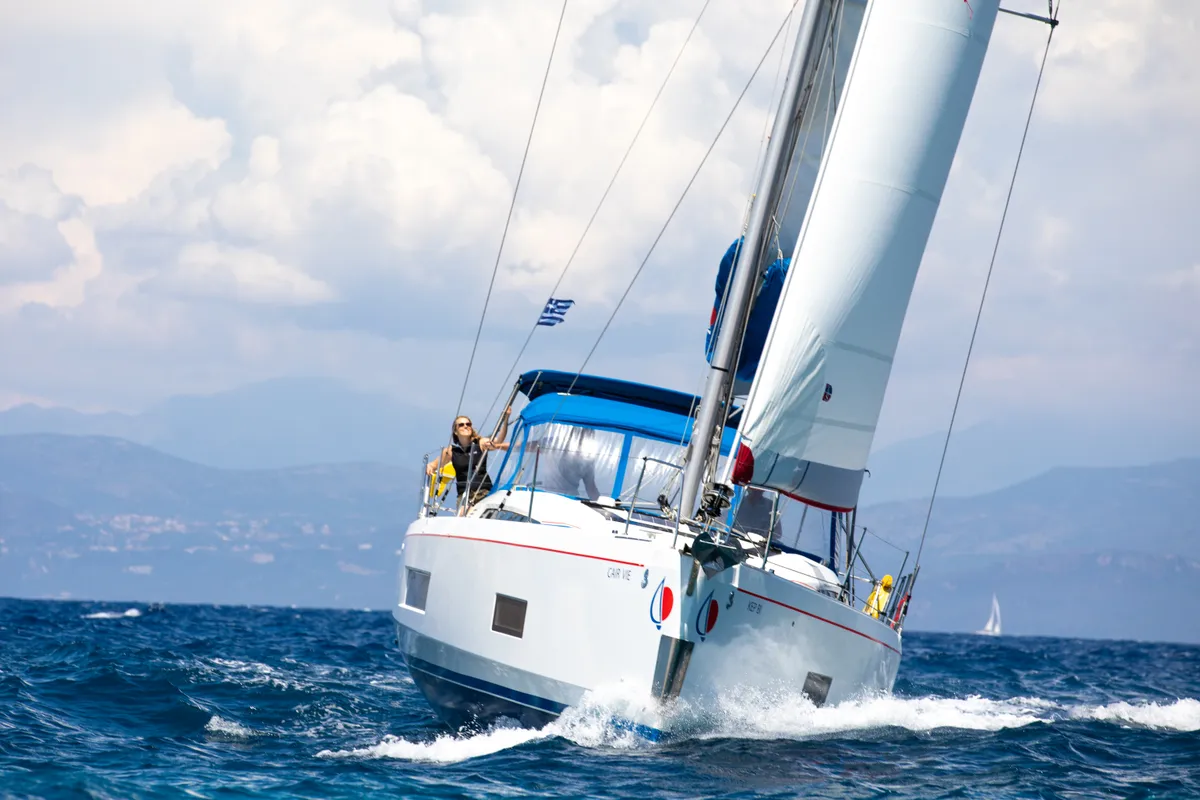 Exterior view of Beneteau Oceanis 46.1, a sailboat at Kontokali, Greece
