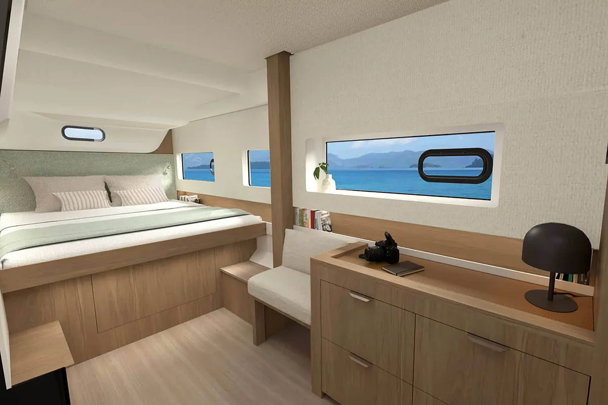 Cabin on Amadeüs, a Bali Catsmart catamaran at Seget Donji, Croatia