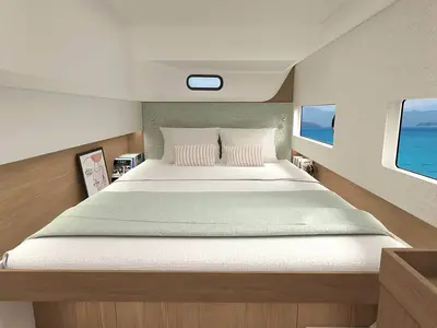 Cabin on Amadeüs, a Bali Catsmart catamaran at Seget Donji, Croatia