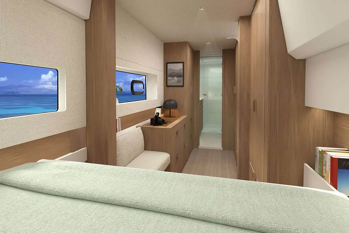 Cabin on Amadeüs, a Bali Catsmart catamaran at Seget Donji, Croatia