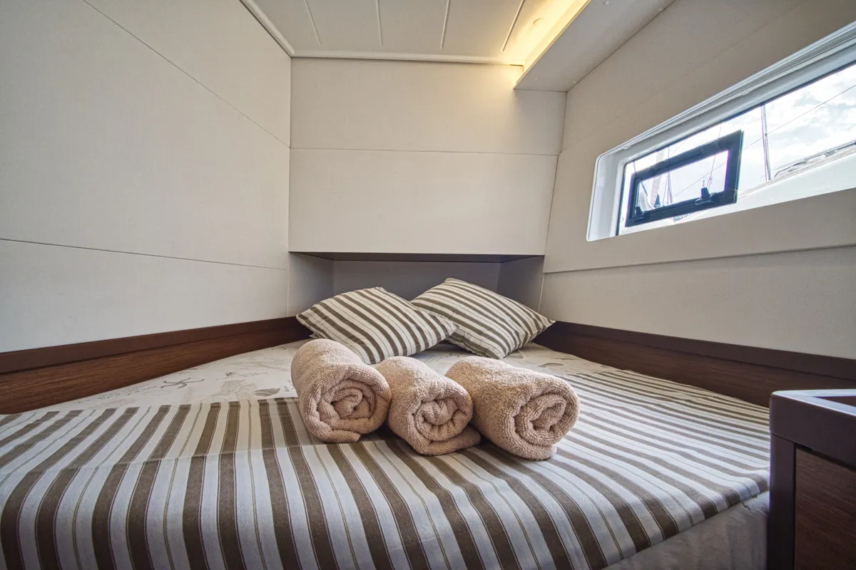 Cabin on LIQUID SPIRIT, a Lagoon 40 catamaran at Rogoznica, Croatia
