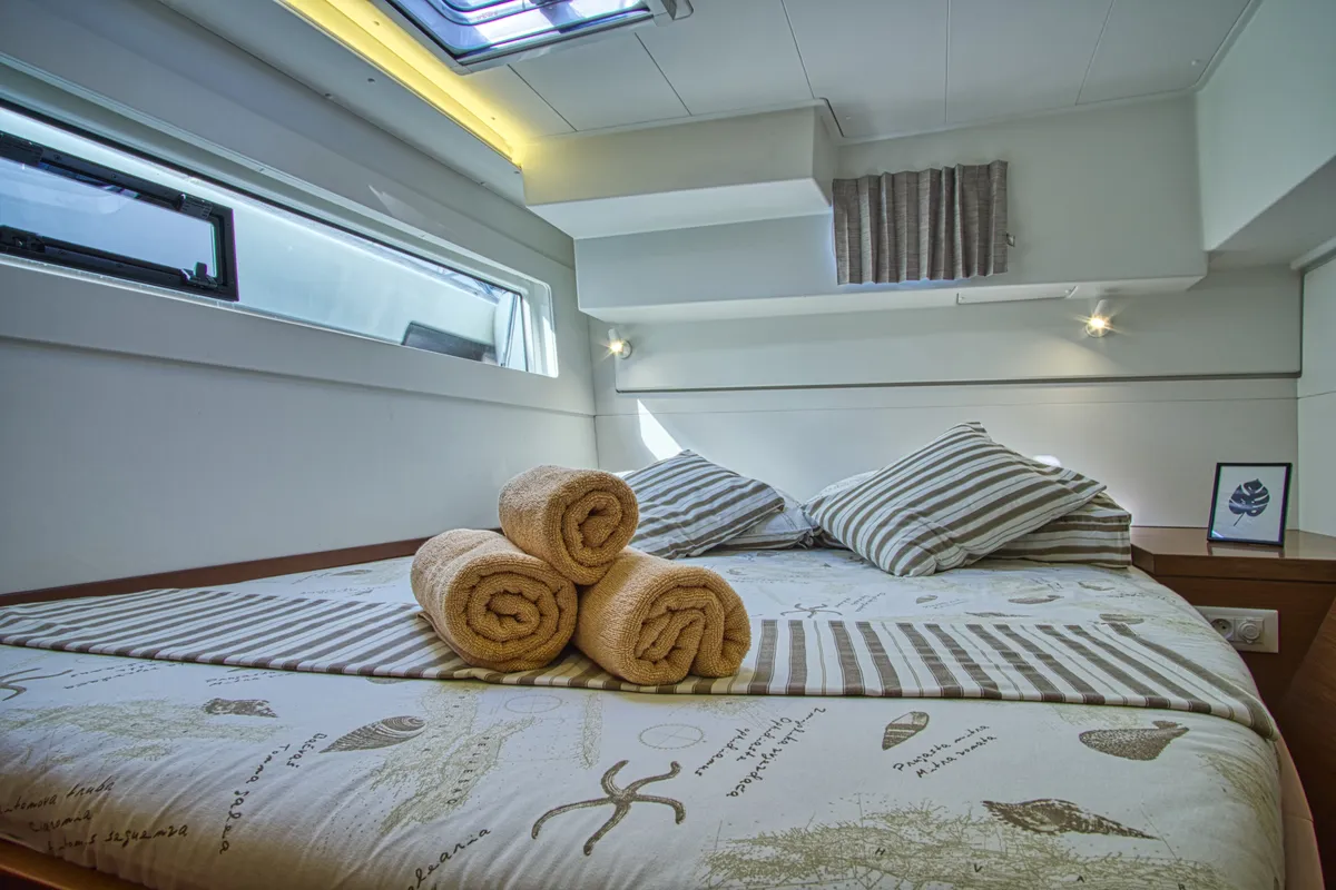 Cabin on LIQUID SPIRIT, a Lagoon 40 catamaran at Rogoznica, Croatia