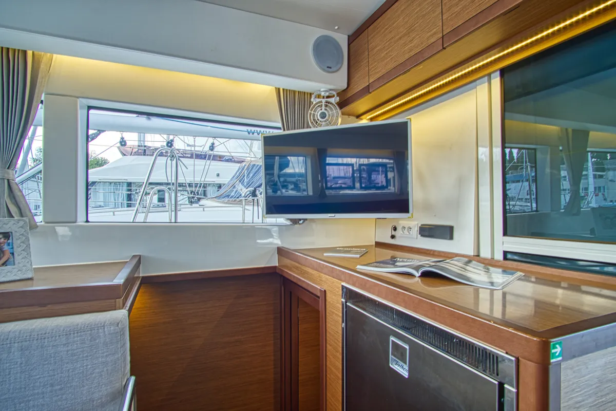 Salon of LIQUID SPIRIT, a Lagoon 40 catamaran at Rogoznica, Croatia