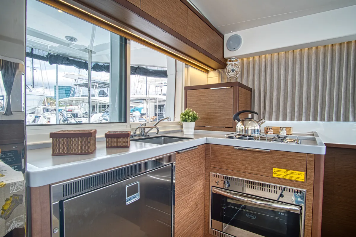 Galley of LIQUID SPIRIT, a Lagoon 40 catamaran at Rogoznica, Croatia