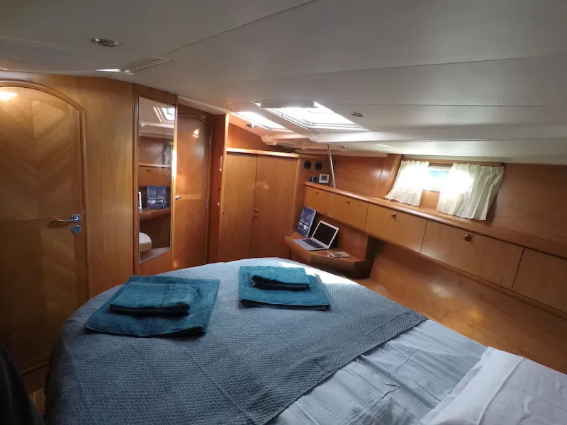 Cabin on Olivia Adriatica, a Jeanneau Sun Odyssey 54 DS sailboat at Grad Šibenik, Croatia