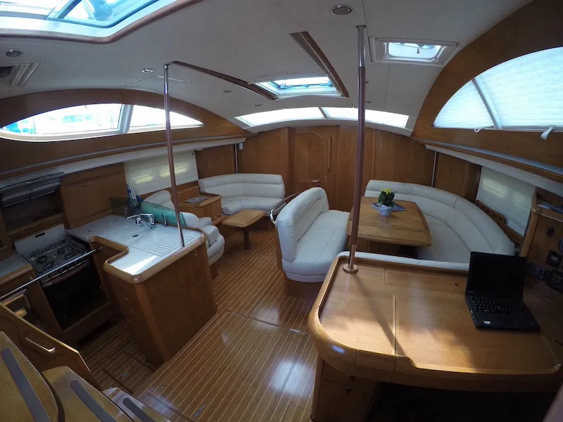 Galley of Olivia Adriatica, a Jeanneau Sun Odyssey 54 DS sailboat at Grad Šibenik, Croatia