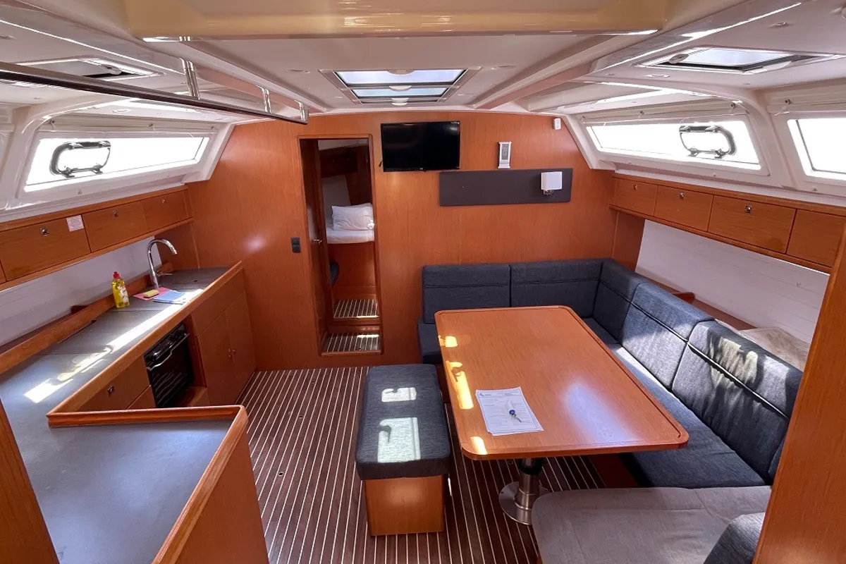 Salon of Sirena, a Bavaria Cruiser 50 sailboat at Općina Sukošan, Croatia