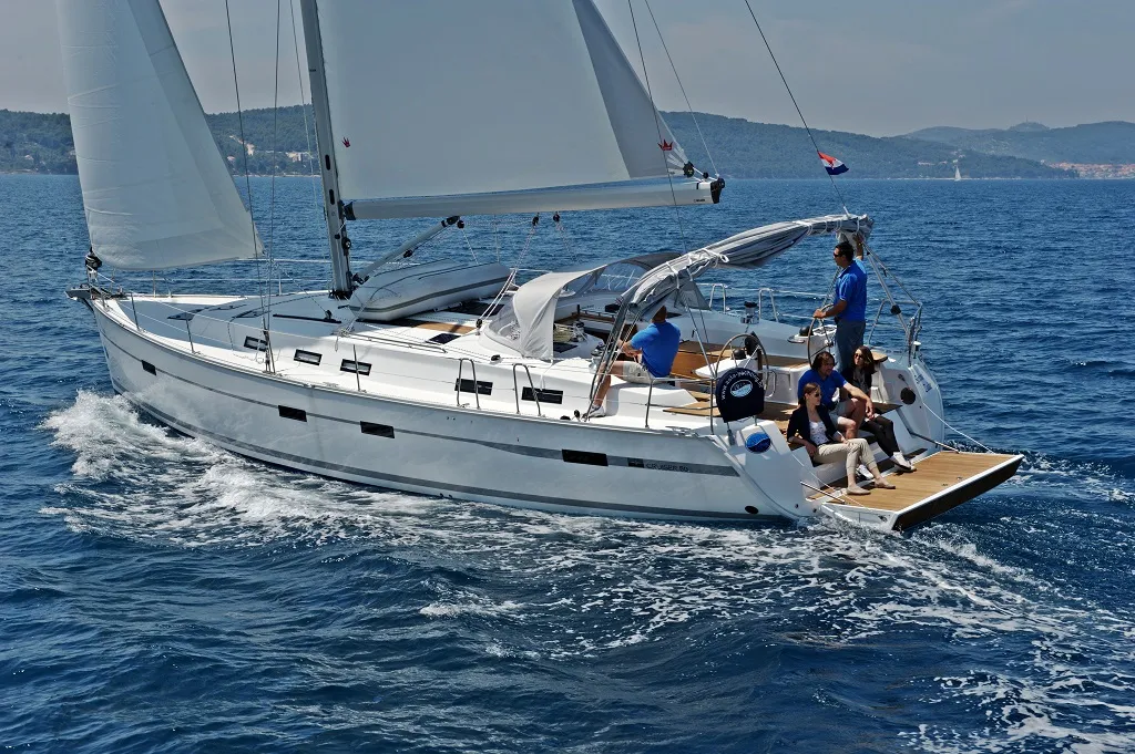 Exterior view of Sirena, a Bavaria Cruiser 50 sailboat at Općina Sukošan, Croatia