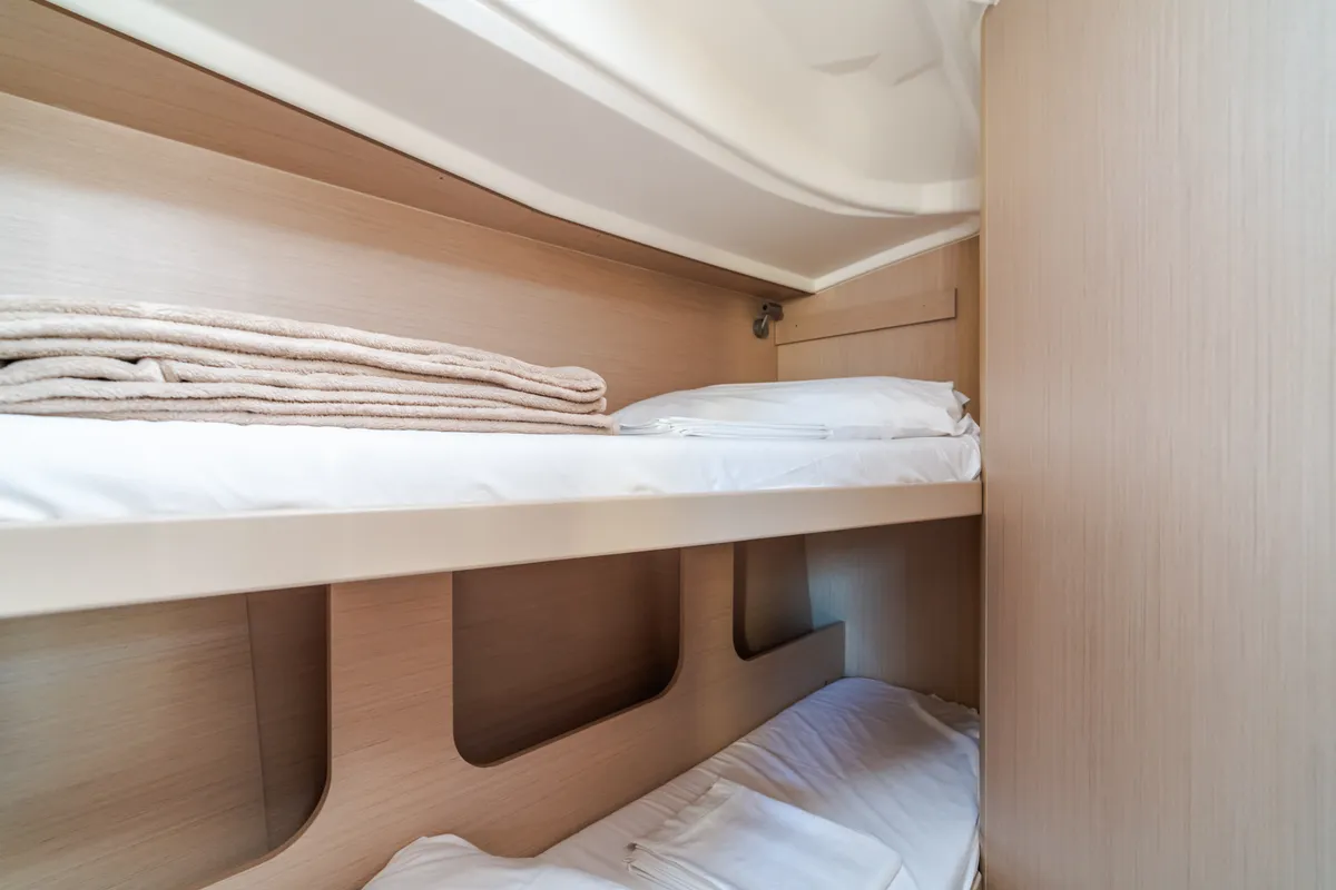 Cabin on Tecla, a Beneteau Oceanis 40.1 sailboat at Olbia, Italy