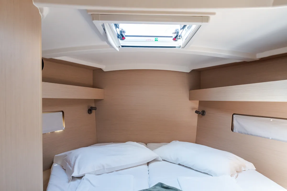 Cabin on Tecla, a Beneteau Oceanis 40.1 sailboat at Olbia, Italy