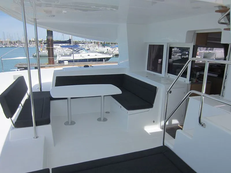 Deck of Anabella, a Lagoon 450 catamaran at Palma de Mallorca, Spain