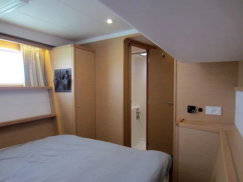 Cabin on Anabella, a Lagoon 450 catamaran at Palma de Mallorca, Spain
