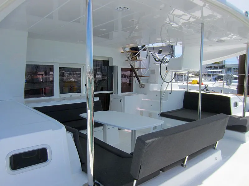 Deck of Anabella, a Lagoon 450 catamaran at Palma de Mallorca, Spain