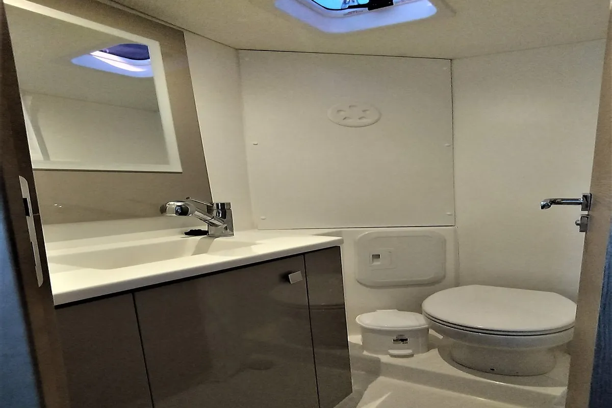 Head on Joy, a Fountaine Pajot Isla 40 catamaran at Lavrion, Greece