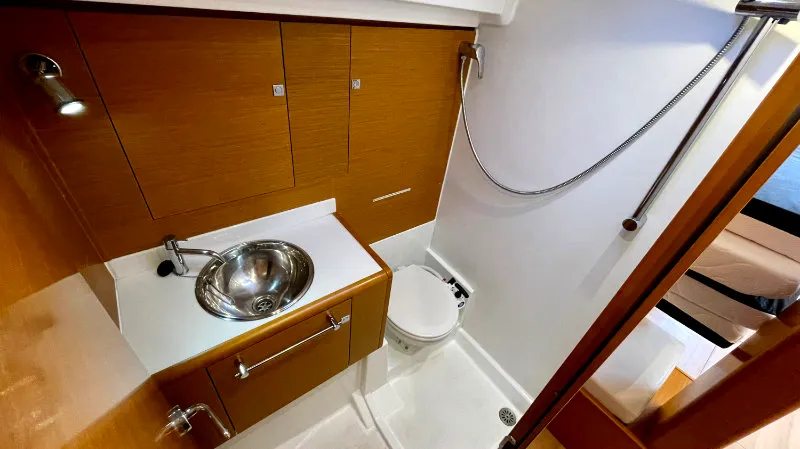 Head on Amelie (Refit 2022), a Jeanneau Sun Odyssey 449 sailboat at Kontokali, Greece