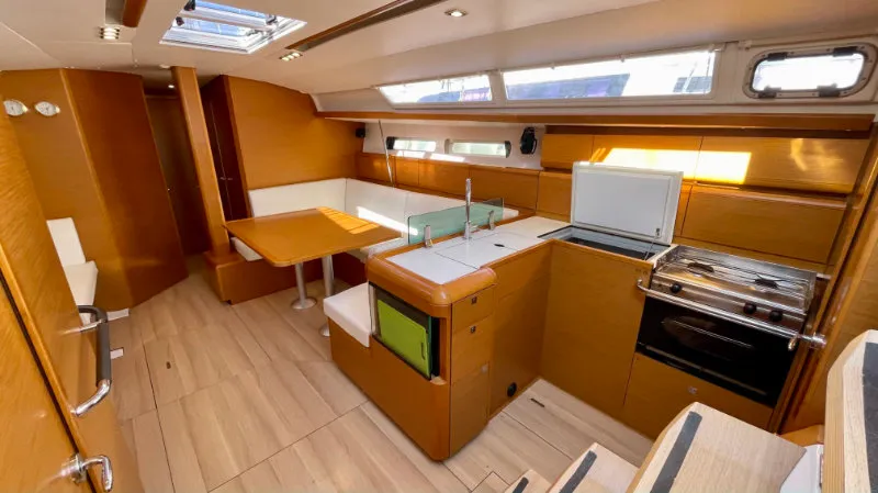 Salon of Amelie (Refit 2022), a Jeanneau Sun Odyssey 449 sailboat at Kontokali, Greece