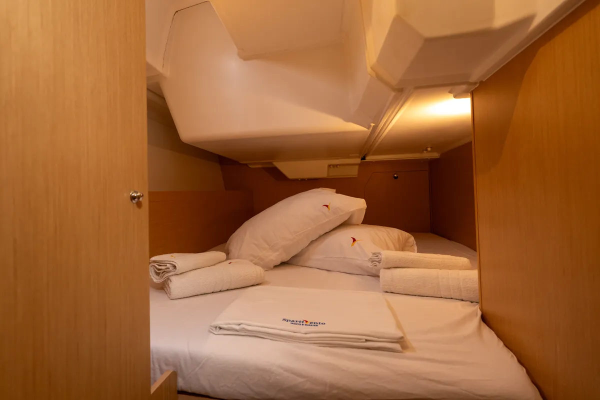 Cabin on Era, a Beneteau Oceanis 38.1 sailboat at Salerno, Italy