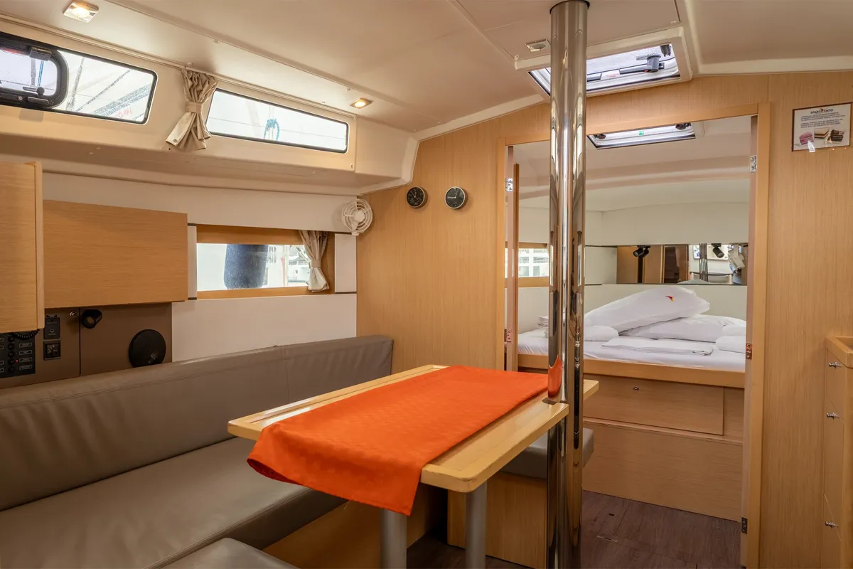 Salon of Era, a Beneteau Oceanis 38.1 sailboat at Salerno, Italy
