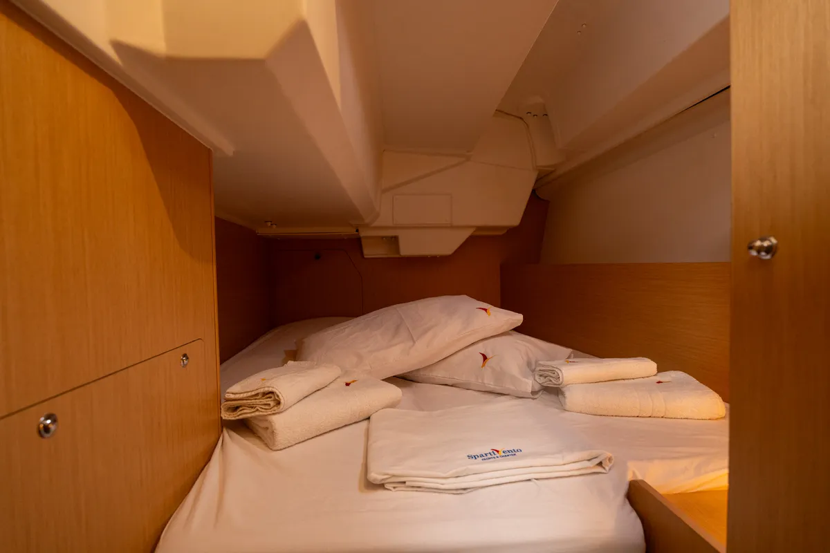 Cabin on Era, a Beneteau Oceanis 38.1 sailboat at Salerno, Italy