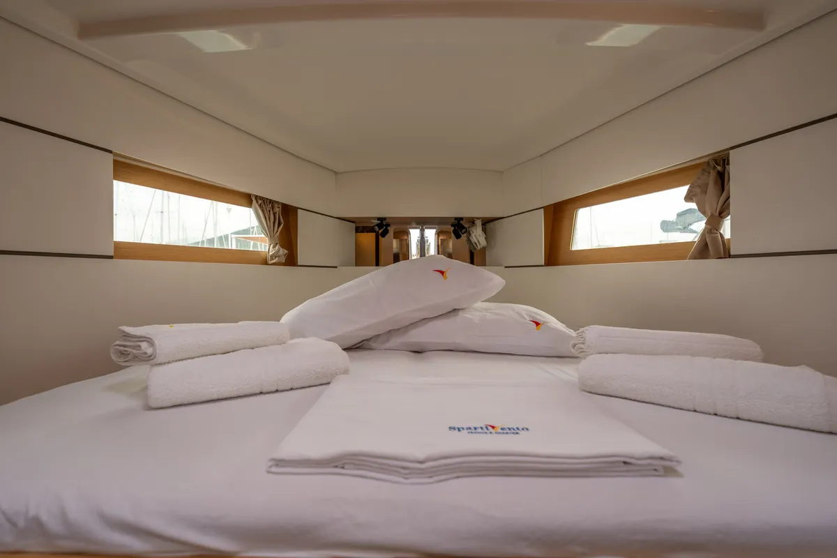 Cabin on Era, a Beneteau Oceanis 38.1 sailboat at Salerno, Italy