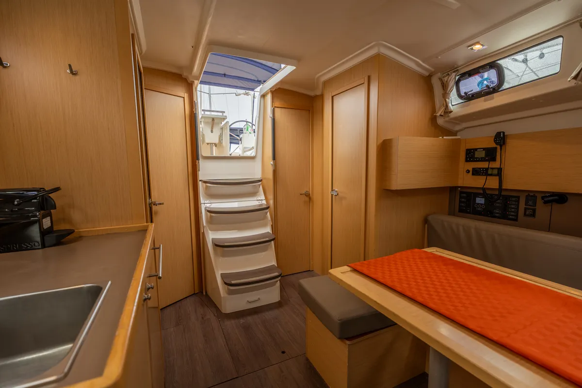 Salon of Era, a Beneteau Oceanis 38.1 sailboat at Salerno, Italy