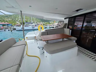 Moonlight, a Fountaine Pajot FP 41 Maesto 3 catamaran at Charlotte Amalie, United States