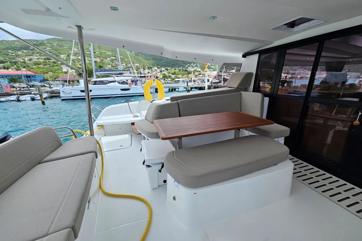 Moonlight, a Fountaine Pajot FP 41 Maesto 3 catamaran at Charlotte Amalie, United States
