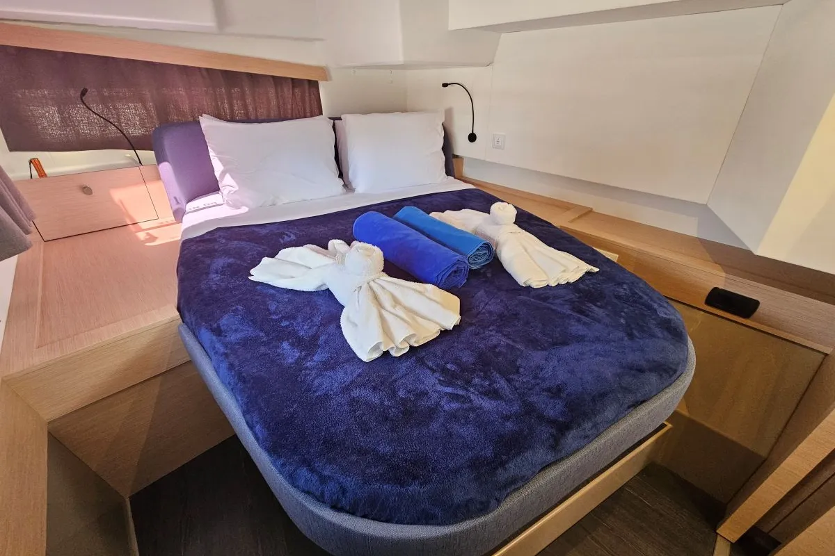 Moonlight, a Fountaine Pajot FP 41 Maesto 3 catamaran at Charlotte Amalie, United States