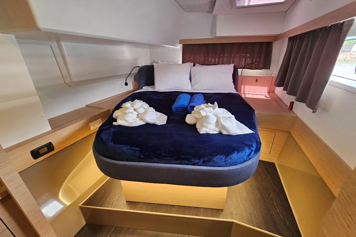 Moonlight, a Fountaine Pajot FP 41 Maesto 3 catamaran at Charlotte Amalie, United States