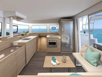 Galley of Moana, a Lagoon 38 catamaran at Jezera, Croatia