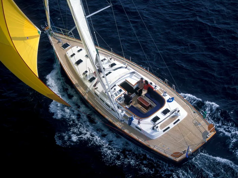 Exterior view of Tajna, a Beneteau 57 sailboat at Punat, Croatia