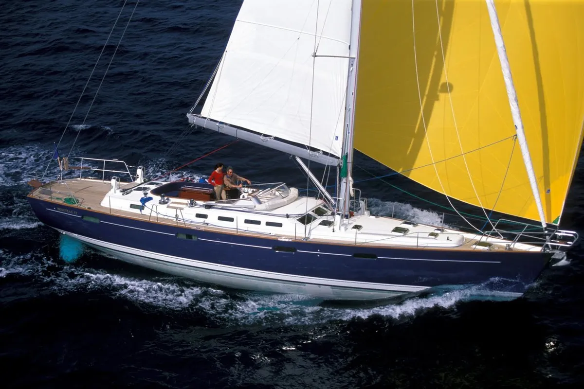 Exterior view of Tajna, a Beneteau 57 sailboat at Punat, Croatia