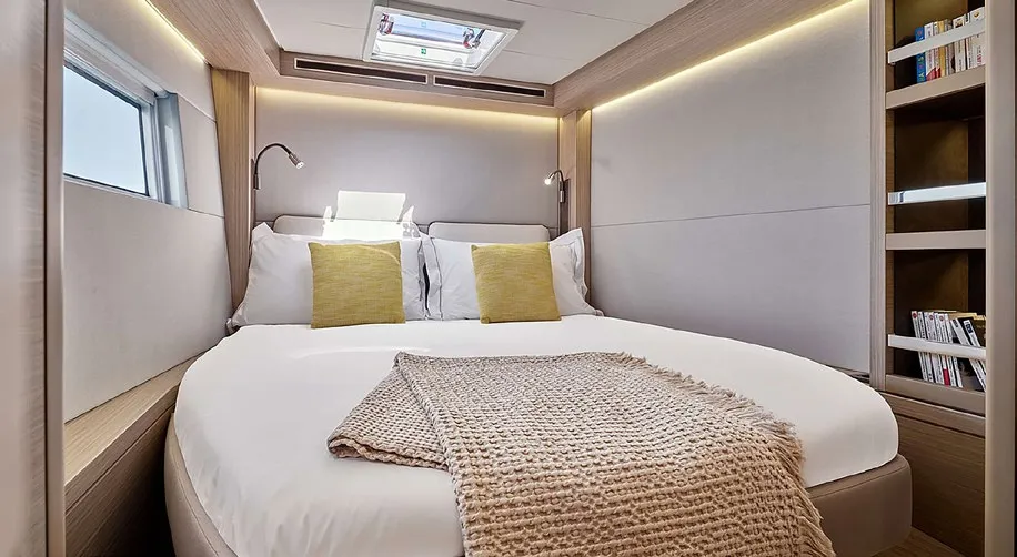 Cabin on Babalu, a Lagoon 51 catamaran at Athens, Greece