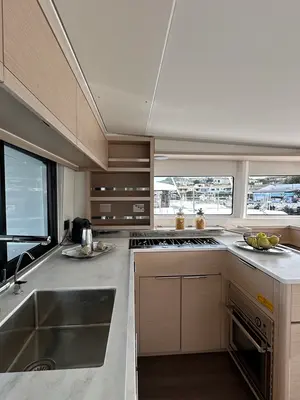 Galley of Granma, a Lagoon 46 catamaran at Olbia, Italy