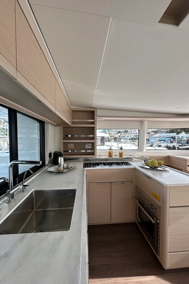 Galley of Granma, a Lagoon 46 catamaran at Olbia, Italy