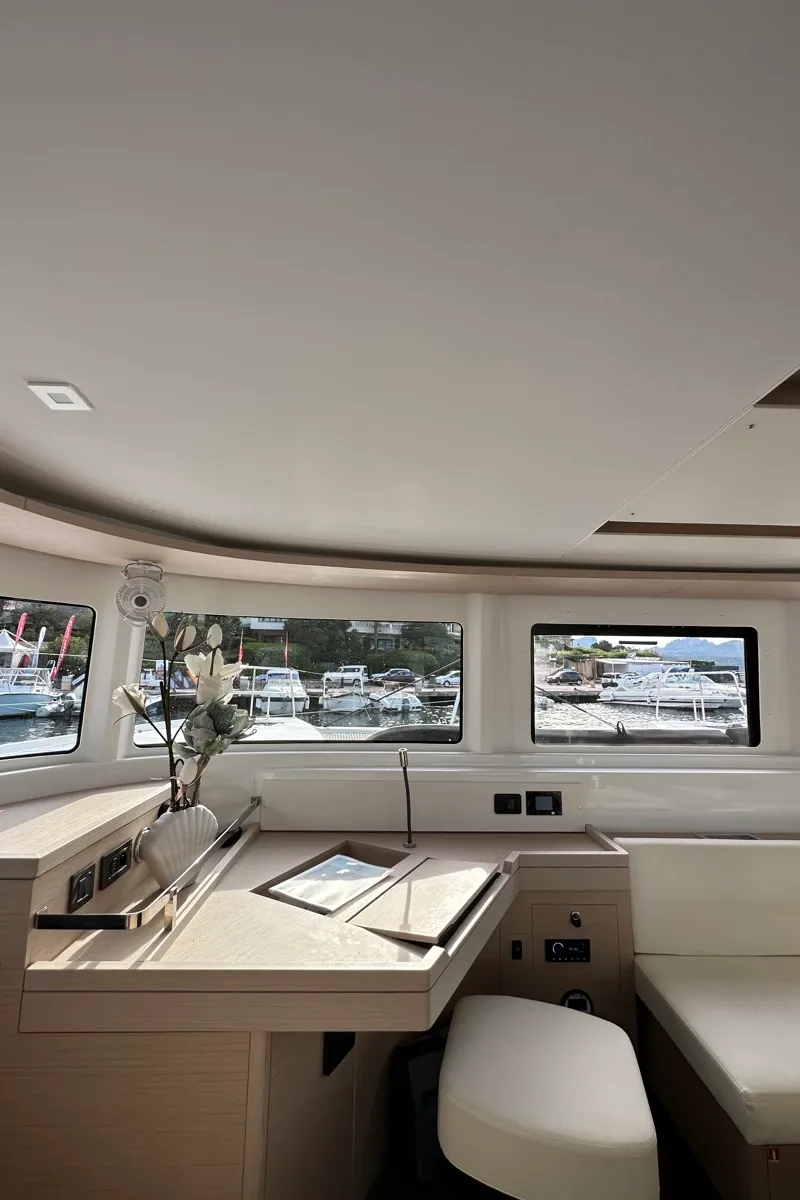 Salon of Granma, a Lagoon 46 catamaran at Olbia, Italy