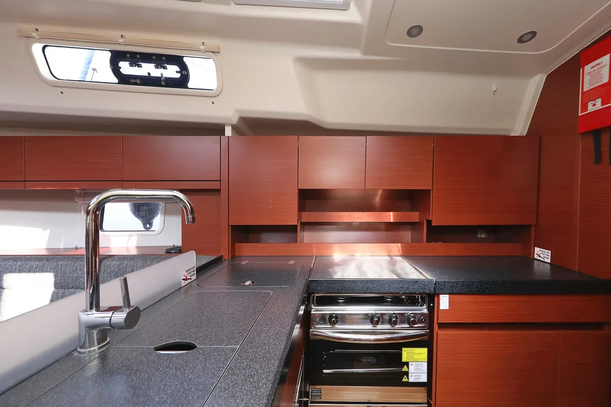 Galley of Amarena, a Hanse 458 sailboat at Općina Sukošan, Croatia