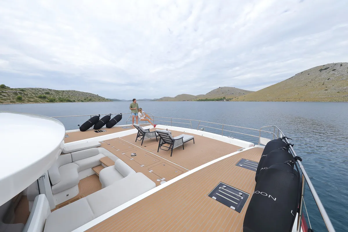 Deck of MASTERMIND, a Lagoon Sixty 7 catamaran at Split, Croatia