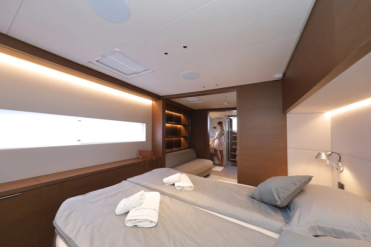 Cabin on MASTERMIND, a Lagoon Sixty 7 catamaran at Split, Croatia