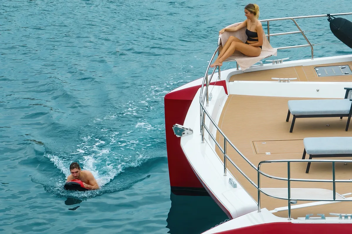 Deck of MASTERMIND, a Lagoon Sixty 7 catamaran at Split, Croatia