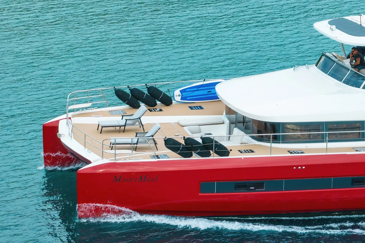Deck of MASTERMIND, a Lagoon Sixty 7 catamaran at Split, Croatia