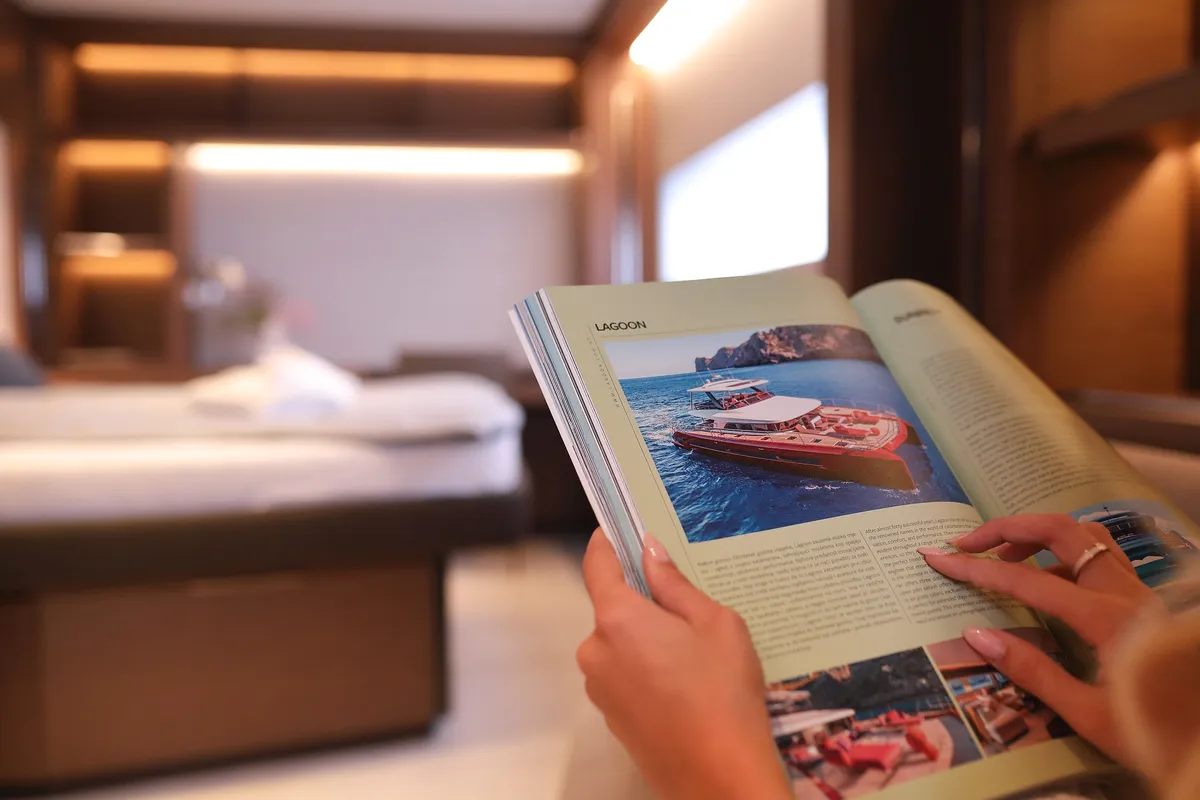Cabin on MASTERMIND, a Lagoon Sixty 7 catamaran at Split, Croatia