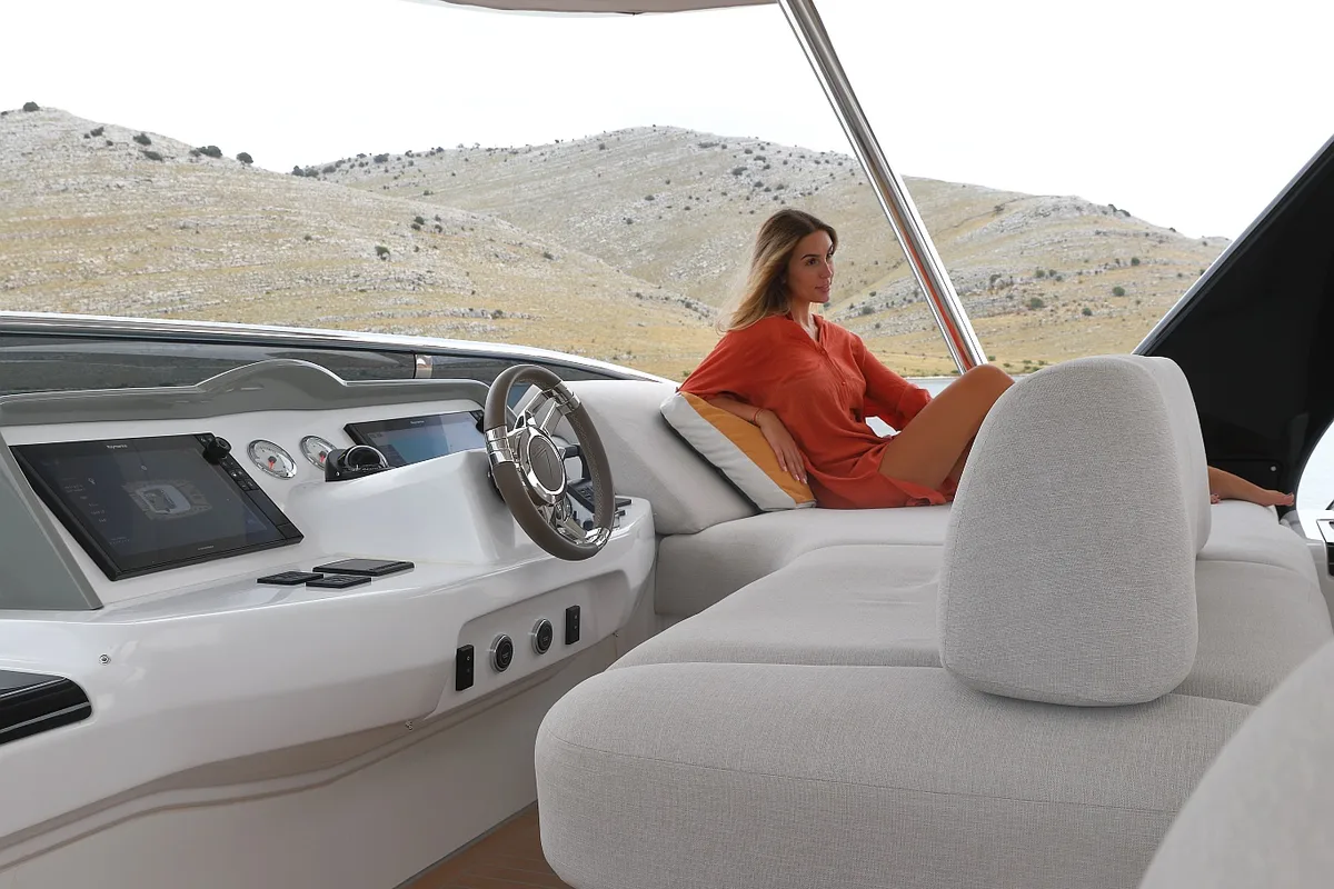 Cockpit of MASTERMIND, a Lagoon Sixty 7 catamaran at Split, Croatia