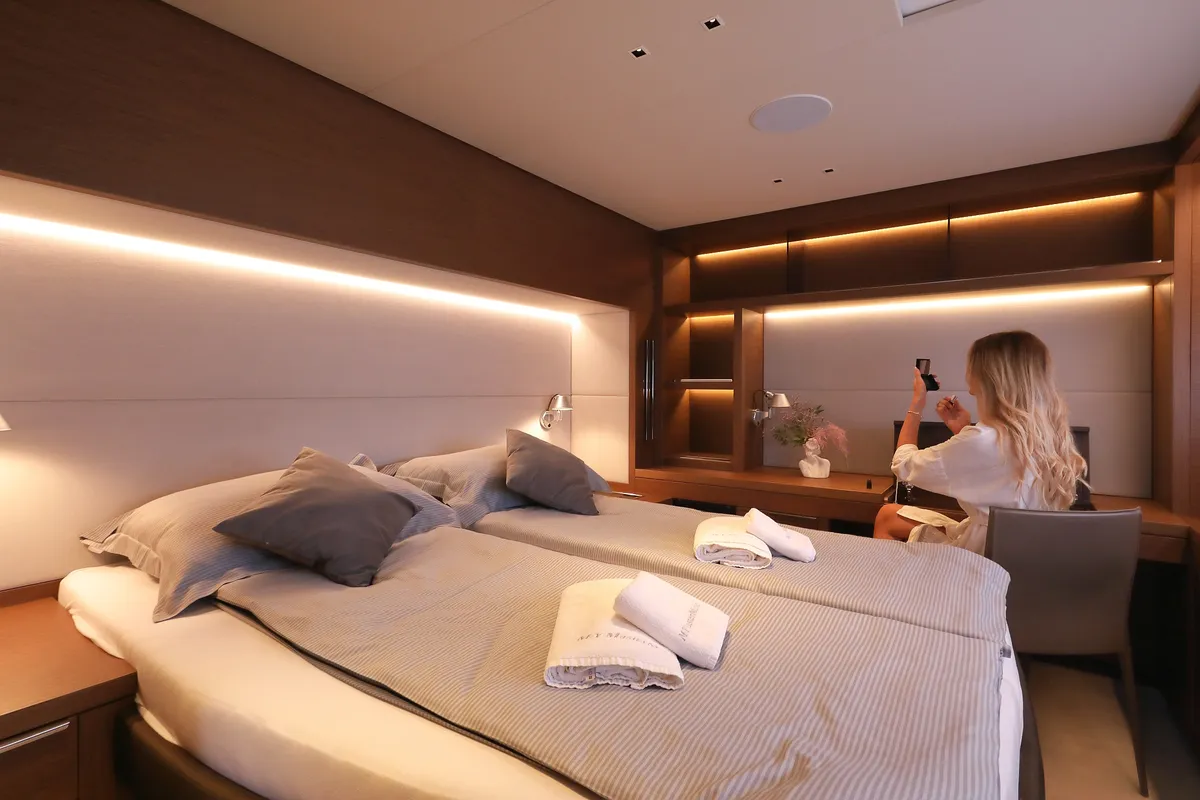 Cabin on MASTERMIND, a Lagoon Sixty 7 catamaran at Split, Croatia